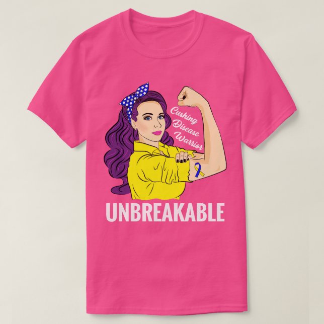 Cushing Disease Warrior Unbreakable Awareness T-Shirt (Design Front)