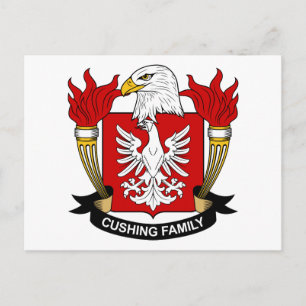 Cushing Family Crest Postcard