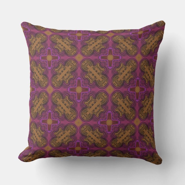 Cushion Jimette Design made of fuchsia pattern (Front)