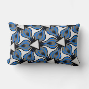 Cushion. Jimette Design Turquoise white gray Lumbar Cushion