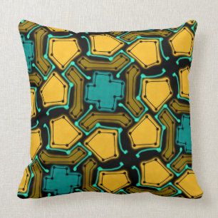 Cushion Jimette orange and turquoise black Design
