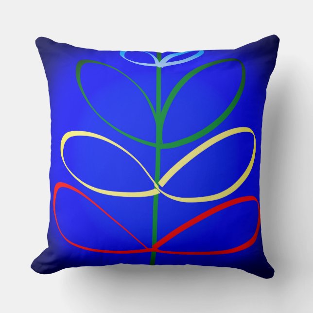 Cushion Jimette orange and turquoise black Design (Front)