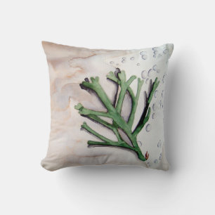 Cushion with alga watercolor
