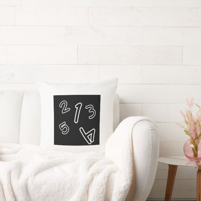 cushion with black theme and counting number (Couch)