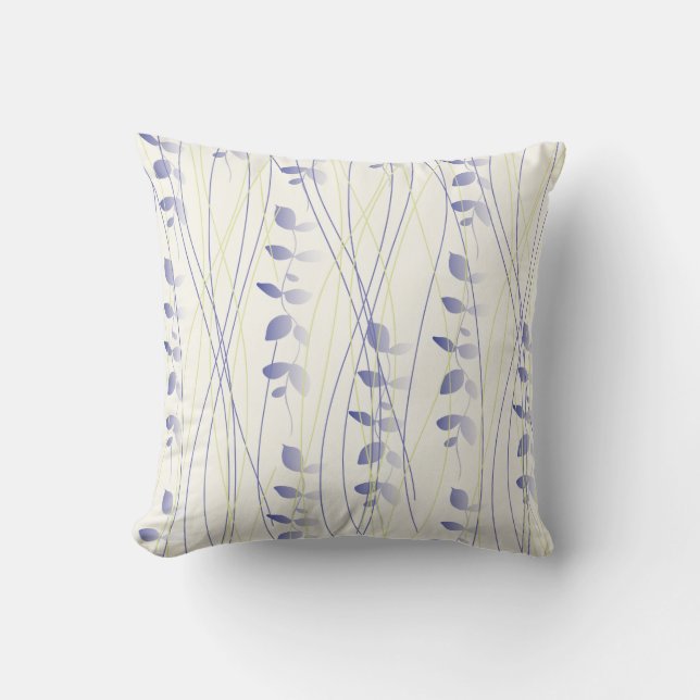 Cushion with difuminated leaf design. (Front)