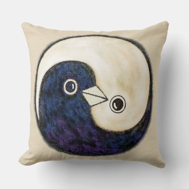 Cushion with YinYang Peace Doves (Front)