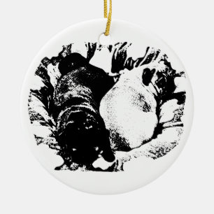 Cushioned Pugs for the Tree Ceramic Tree Decoration