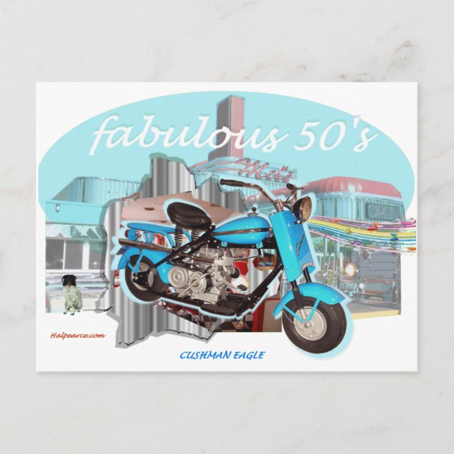 Cushman_Eagle_Blue Postcard (Front)