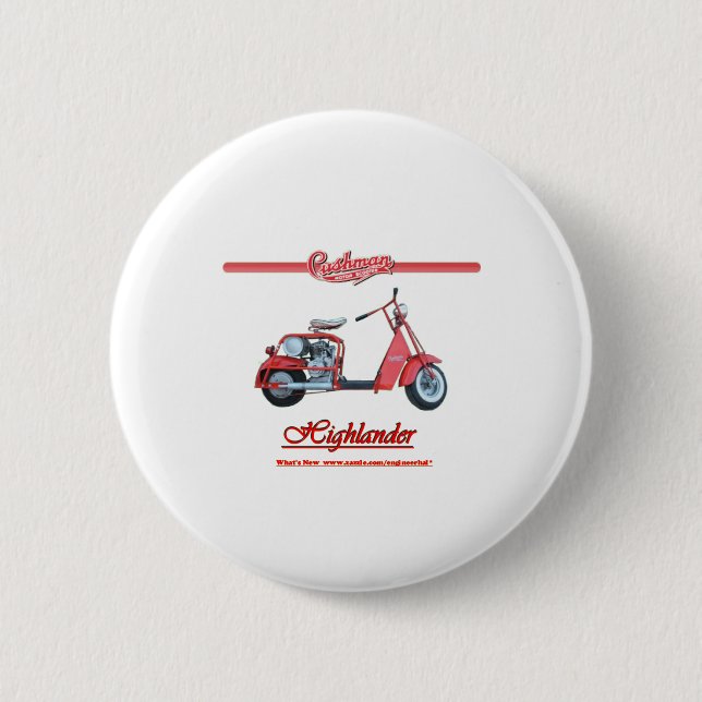 Cushman Highlander Scooter 6 Cm Round Badge (Front)