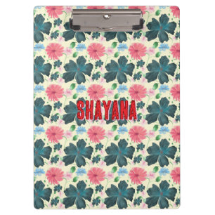 Cusom Watercolor floral pattern gift Clipboard