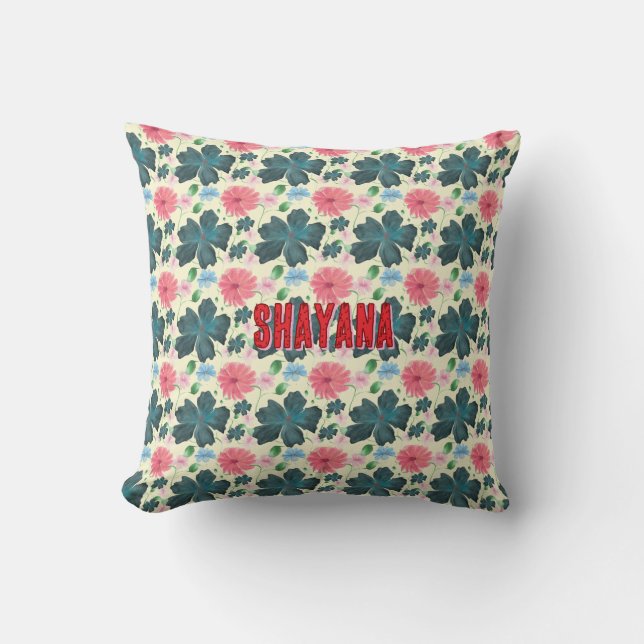 Cusom Watercolor floral pattern gift   Cushion (Front)