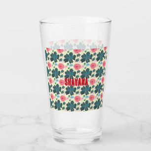 Cusom Watercolor floral pattern gift Glass