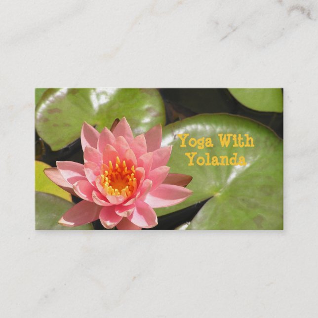 CUST.BUS.CARD, "SALMON-PINK LOTUS BLOSSOM AND BRIG BUSINESS CARD (Front)