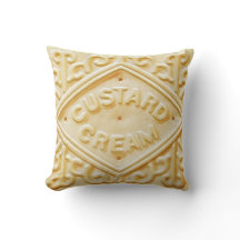 custard cream retro biscuit cookie cushion pillow