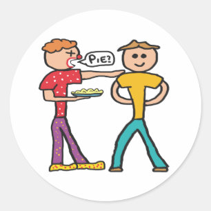 Custard Pie In The Face Classic Round Sticker