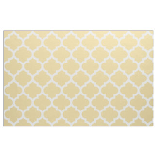 Custard Yellow Moroccan Quatrefoil Trellis Fabric