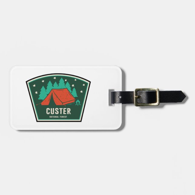 Custer National Forest Camping Luggage Tag (Front Horizontal)
