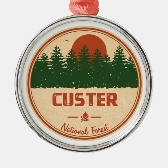 Custer National Forest Metal Tree Decoration (Front)