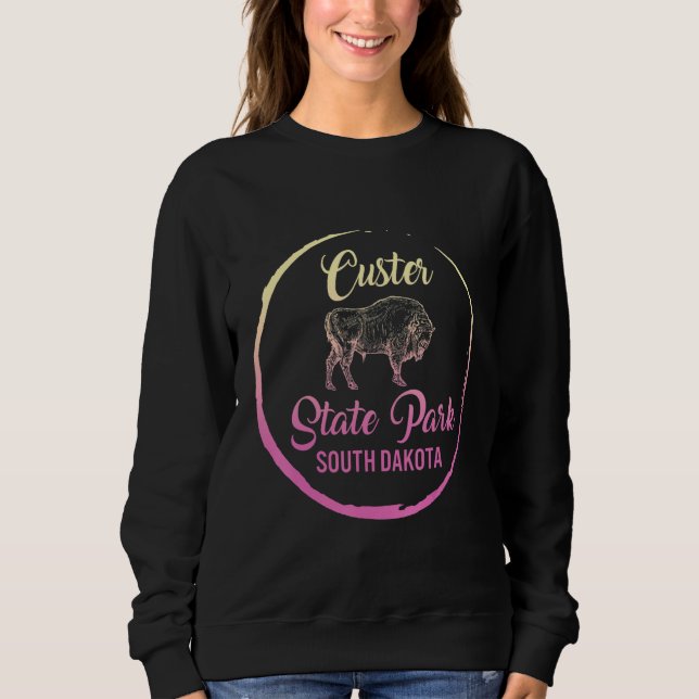 Custer State Park Buffalo Roundup South Dakota Vin Sweatshirt (Front)