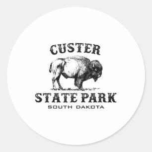 Custer State Park South Dakota American Bison Souv Classic Round Sticker