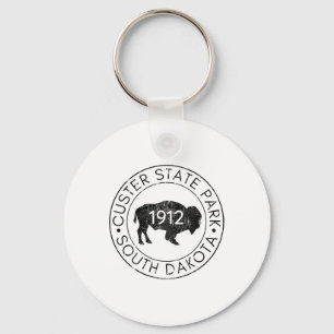 Custer State Park South Dakota Buffalo Hiking Trav Key Ring