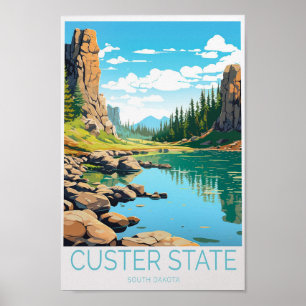 Custer State South Dakota Custom Travel Poster