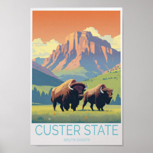 Custer State South Dakota Travel Poster