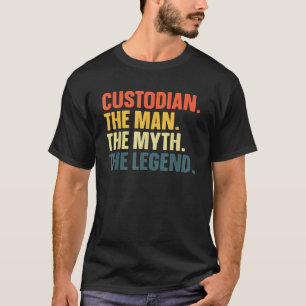 Custodian Art For Men Janitor School Custodian T-Shirt