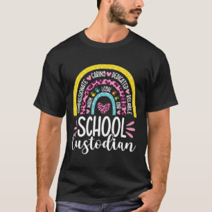 Custodian Battery Life School Janitor Rainbow T-Shirt