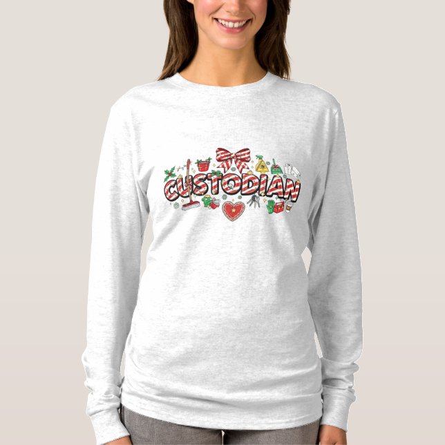 Custodian Christmas Long Sleeve T-Shirt (Front)