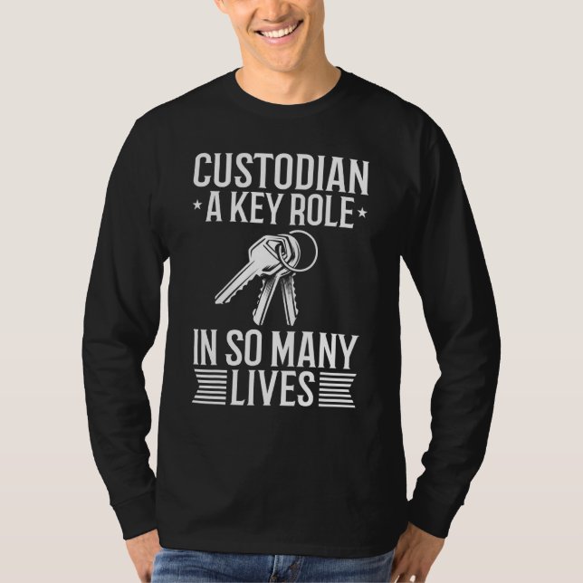 Custodian Costume Janitor Clothes School Custodian T-Shirt (Front)