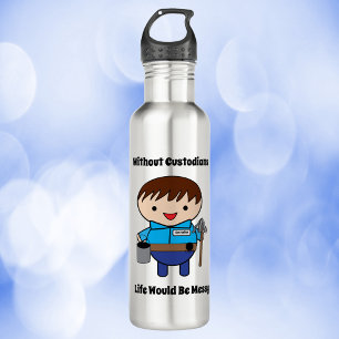 Custodian Janitor Funny Life Messy 710 Ml Water Bottle