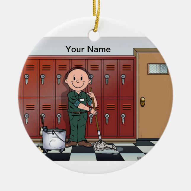 Custodian - Male Ceramic Tree Decoration (Front)