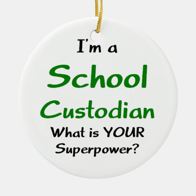 custodian school ceramic tree decoration (Front)