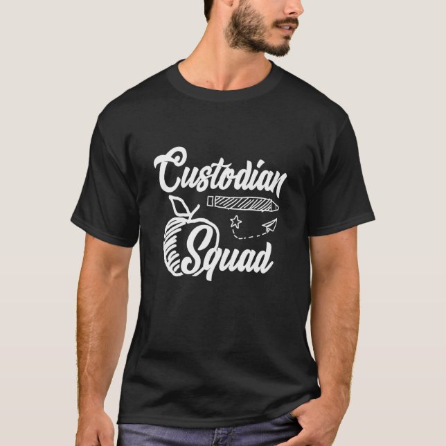 Custodian Squad Facility Manager Craftman Handyman T-Shirt (Front)