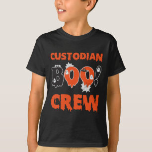 Custodian Squad School Boo Crew Janitor Custodian T-Shirt