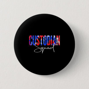 Custodian Squad Tie Dye Back To School Women Appre 6 Cm Round Badge