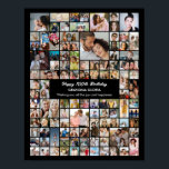 Custom 100 Pictures Photo Collage 100th Birthday Poster<br><div class="desc">Turn your favourite photos into a stunning piece of wall art. This custom photo collage poster is the perfect way to tell your story, capturing a lifetime of memories in one beautiful display. With 100% personalisation, you can easily upload your own photos and customise the text, fonts, and colours to...</div>