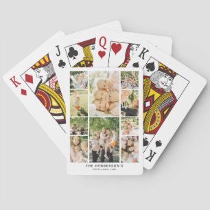 Custom 10 Photo Collage Family Games Night Playing Cards
