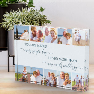 Custom 10 Photo Collage Remembrance Poem Blue Block