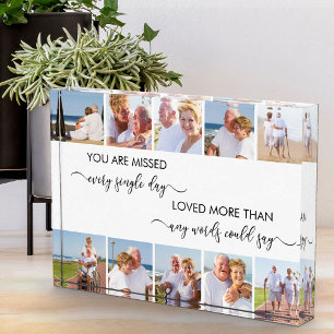 Custom 10 Photo Collage Remembrance Poem White Block