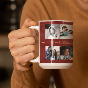 Custom 10 photo collage your text family elegant coffee mug