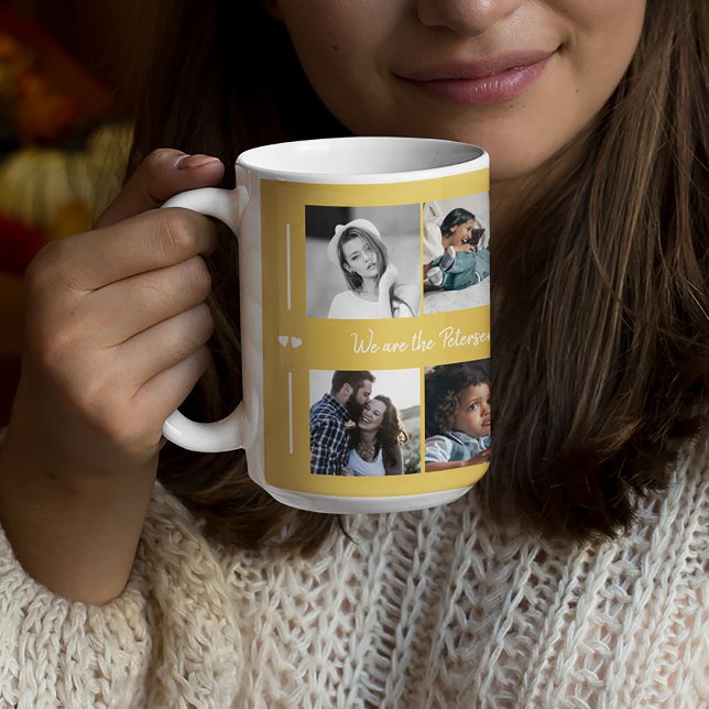 Custom 10 photo collage your text family elegant coffee mug (Creator Uploaded)