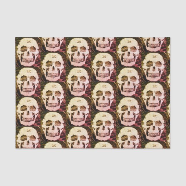 Custom 10lb Tissue Paper, White SKULL Paper (Front)