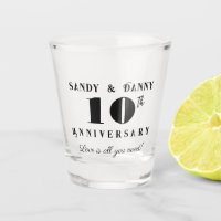 Custom 10th Anniversary script black white modern 