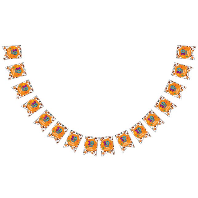 Custom 10th Birthday Sports Theme Bunting (All)