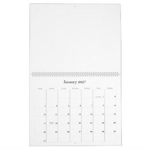 Custom 11" L x 14.25" W Classic Grid Calendar