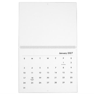 Custom 11" L x 14.25" W Classic Numbers Calendar