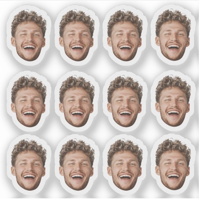 Custom 12 Face Sticker – Funny Personalized Photo (Front)