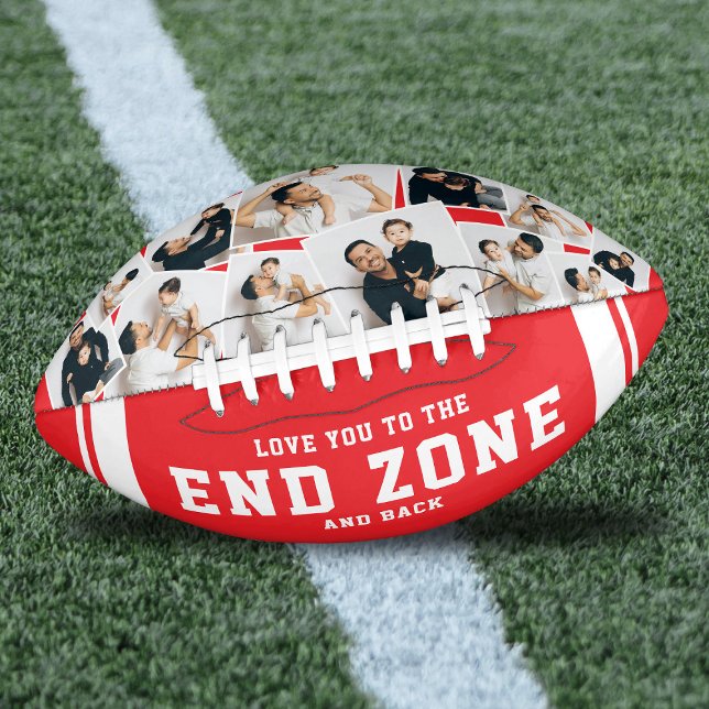 Custom 12 Photo Collage “Love You to the End Zone” Football (Creator Uploaded)